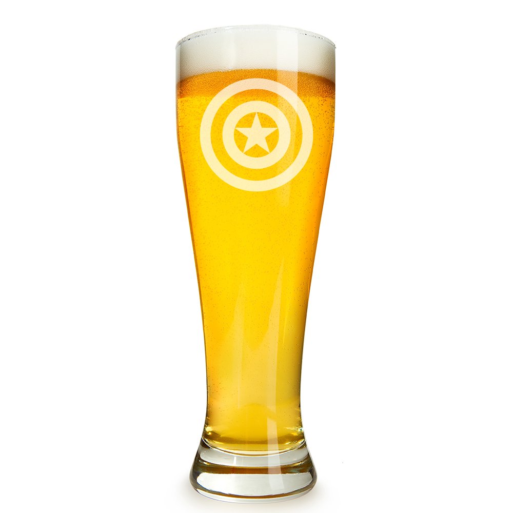 Abby Smith, Captain America Engraved 16 ounce Beer Glass Pilsner