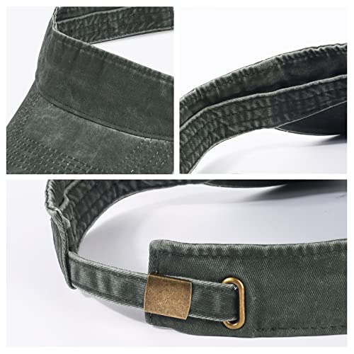 Image of HH HOFNEN Sports Sun Visor Hats Cotton Twill Ball Adjustable Sun Caps for Men Women