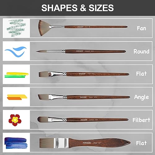 Hageri PAINT BRUSH SETS ONE 20 Pieces Paint Brushes, Expert Synthetic Nylon Bristles Paint Brush Kit With Palette Knife & Suede Leather Roll, Paint Brushes Set For Oil thumb #5
