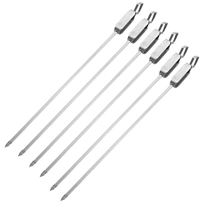 EXCLUZO Kebab BBQ Skewers, Easy to Clean Stainless Steel Durable Skewers, for Outdoor Family Camping Barbecue