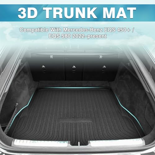 Image of Mixsuper Cargo Liner for 2022-2025 Mercedes-Benz EQS Sedan 450+ / EQS 580 (Not fit EQS SUV), Trunk Mat for Sedan EQS 450+ / EQS 580 Accessories Rear Cargo Mat Trunk Liner Black