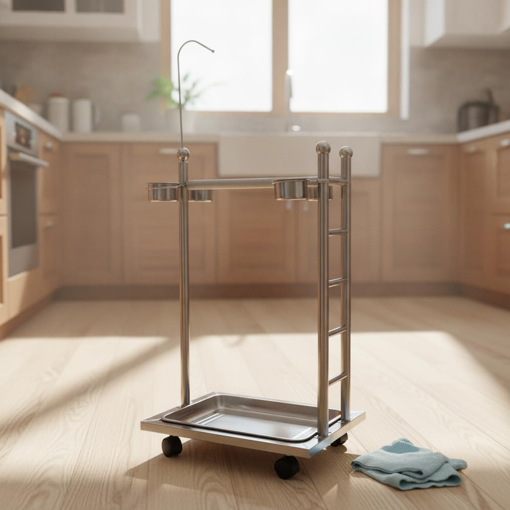 Supporto per Uccelli Regolabile, 1.9 diametro bastone | Assemblag facile, Supporto per pappagalli, Esposizione domestica, Per appassionati ornitologia