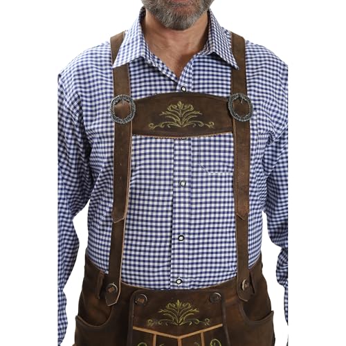 Image of Bavarian Suspenders for men | Authentic Lederhosen suspenders with buckles for Oktoberfest Costume