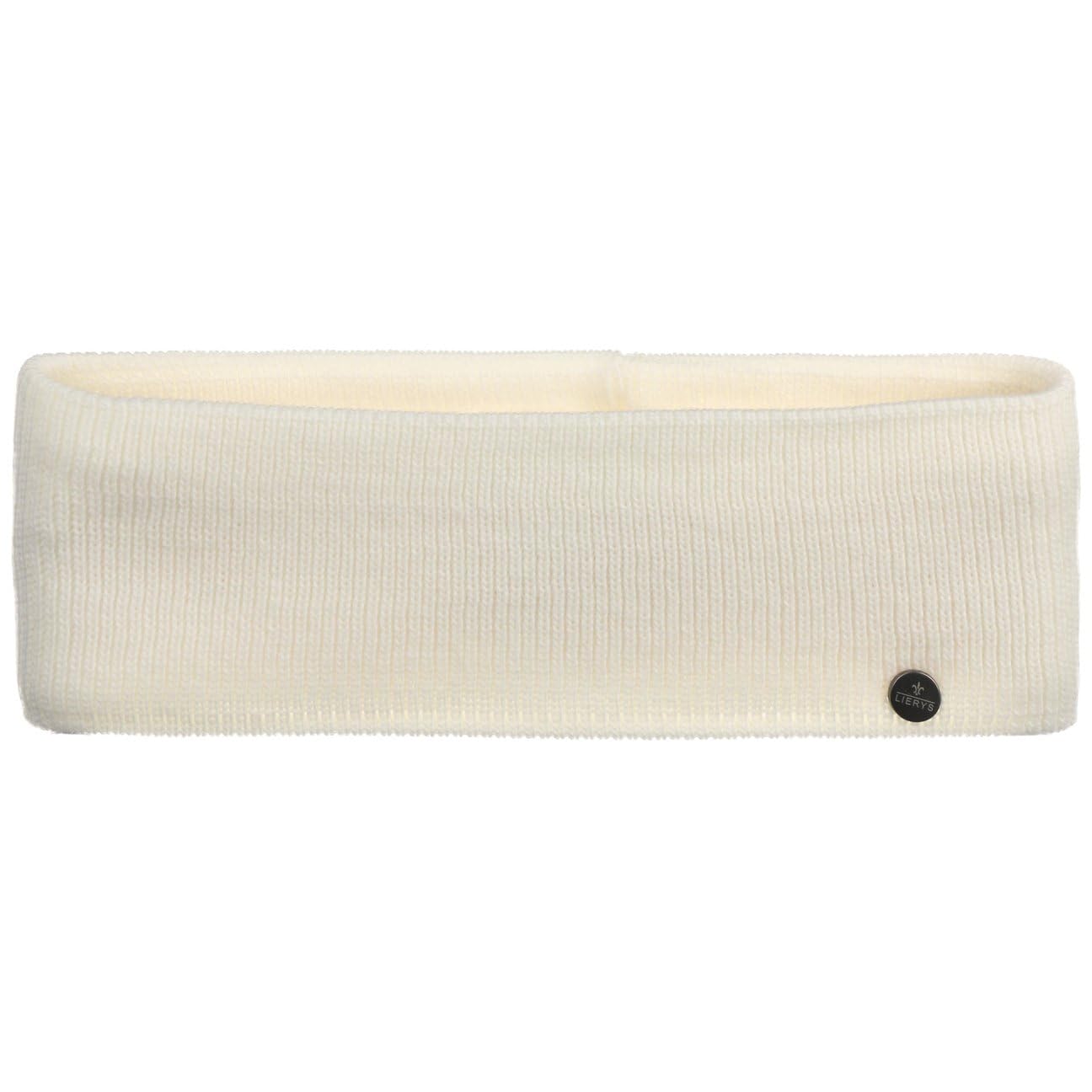 Lierys Classic Mono Headband Ribbed Polyacrylic Made in Germany Unisex Autumn Winter Cream White