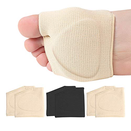 Image of 2 Pairs Metatarsal Pads with Gel Pad - Metatarsal Pads for Women Men - Ball of Foot Cushions for Pain Relief (Biege, Small:5-7)