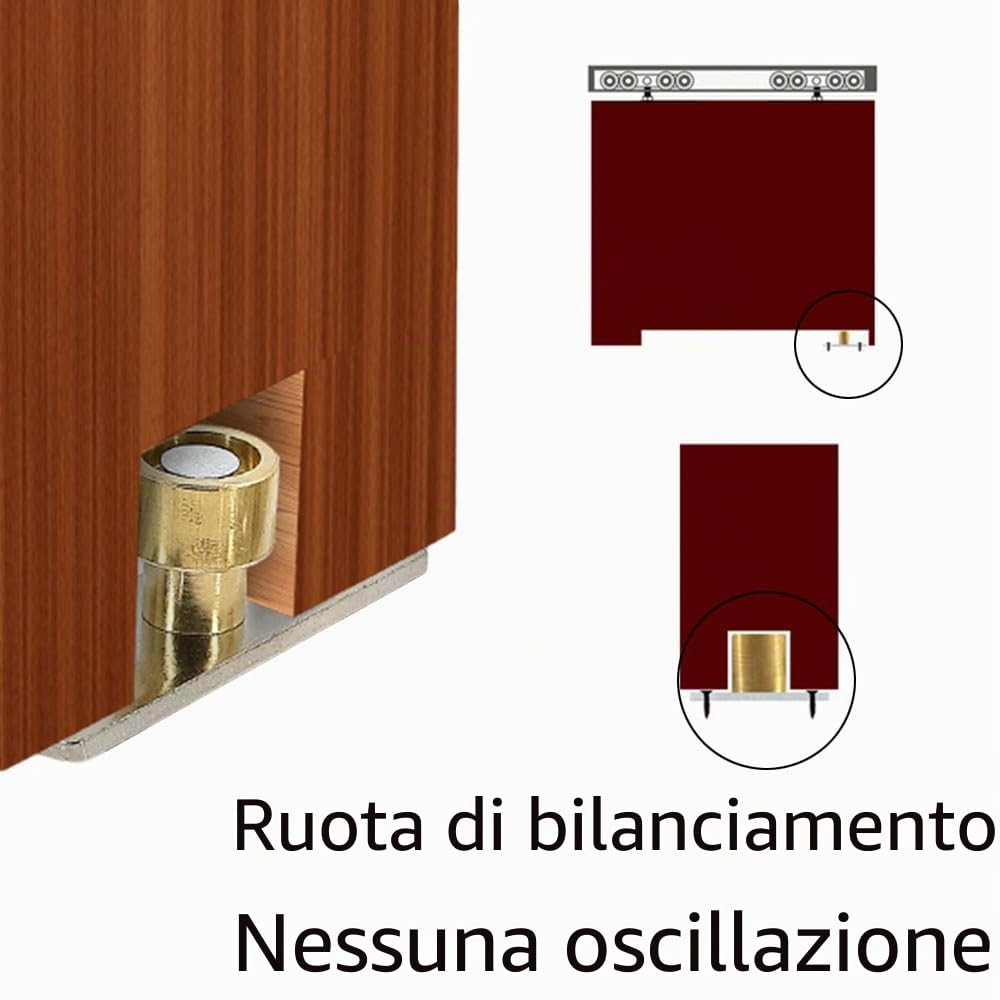 Guida a rullo per porta scorrevole fienile, 4 pezzi in metallo per fermagli per porte scorrevoli in vetro e armadi - Diametro 12 mm