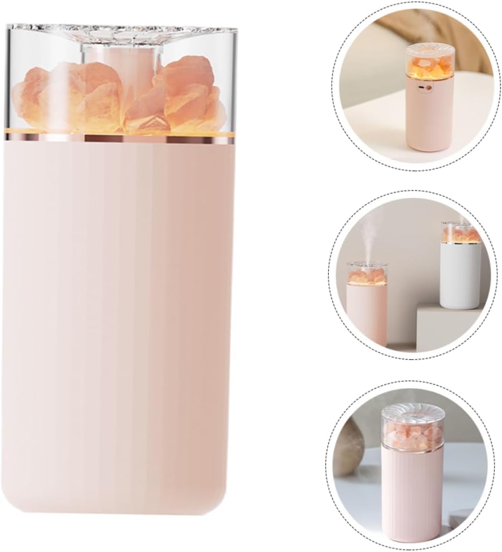 Difusor de Aire 1 Juego humidificador difusor de Aroma nebulizadores for el hogar humidificador de Aroma Interior Niebla Ajustable humidificadores de Gran Capacidad Sal Roca(Pink)