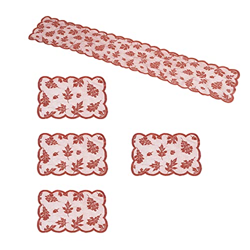 Chemins de table dentelle feuille d'érable avec distributeur pour cage