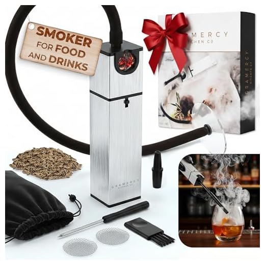 Cocktail Smoker - INCLUDES WOOD CHIPS - Smoking Gun | Smoke Meat, Drink & Food Indoor Infuser | Ultimate Sous Vide Foodie Accessories Gift