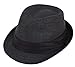 Simplicity Men / Women Summer Short Brim Straw Fedora Ha, 756_Black SM