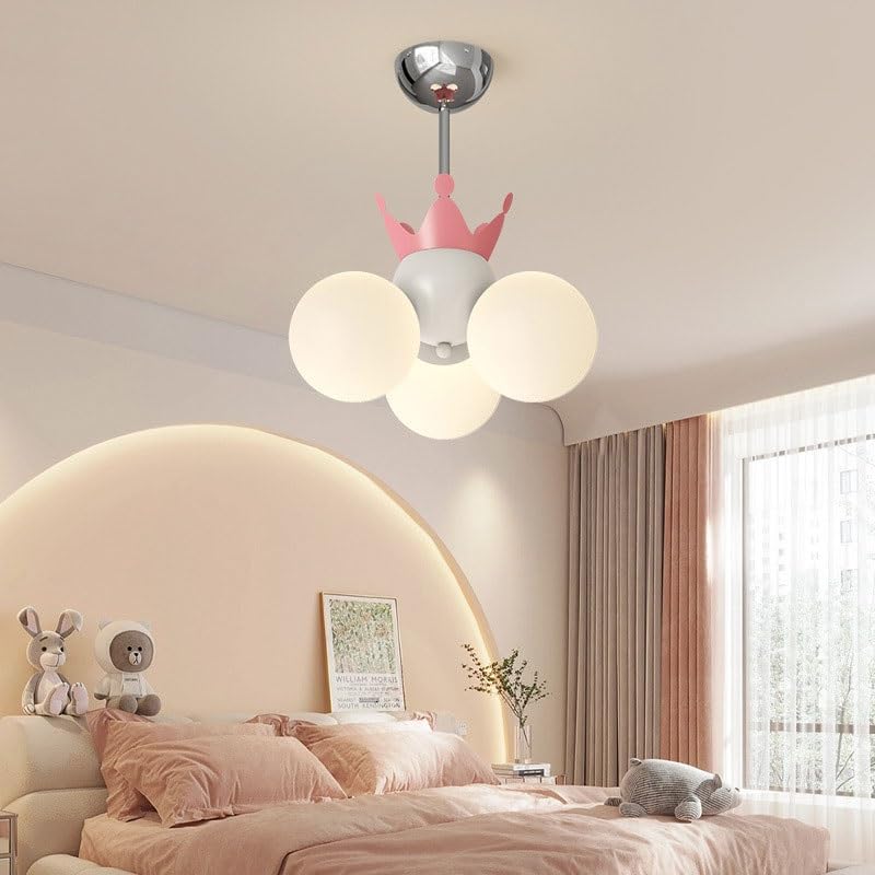 Lustre couronne LED design nordique en acrylique rouge