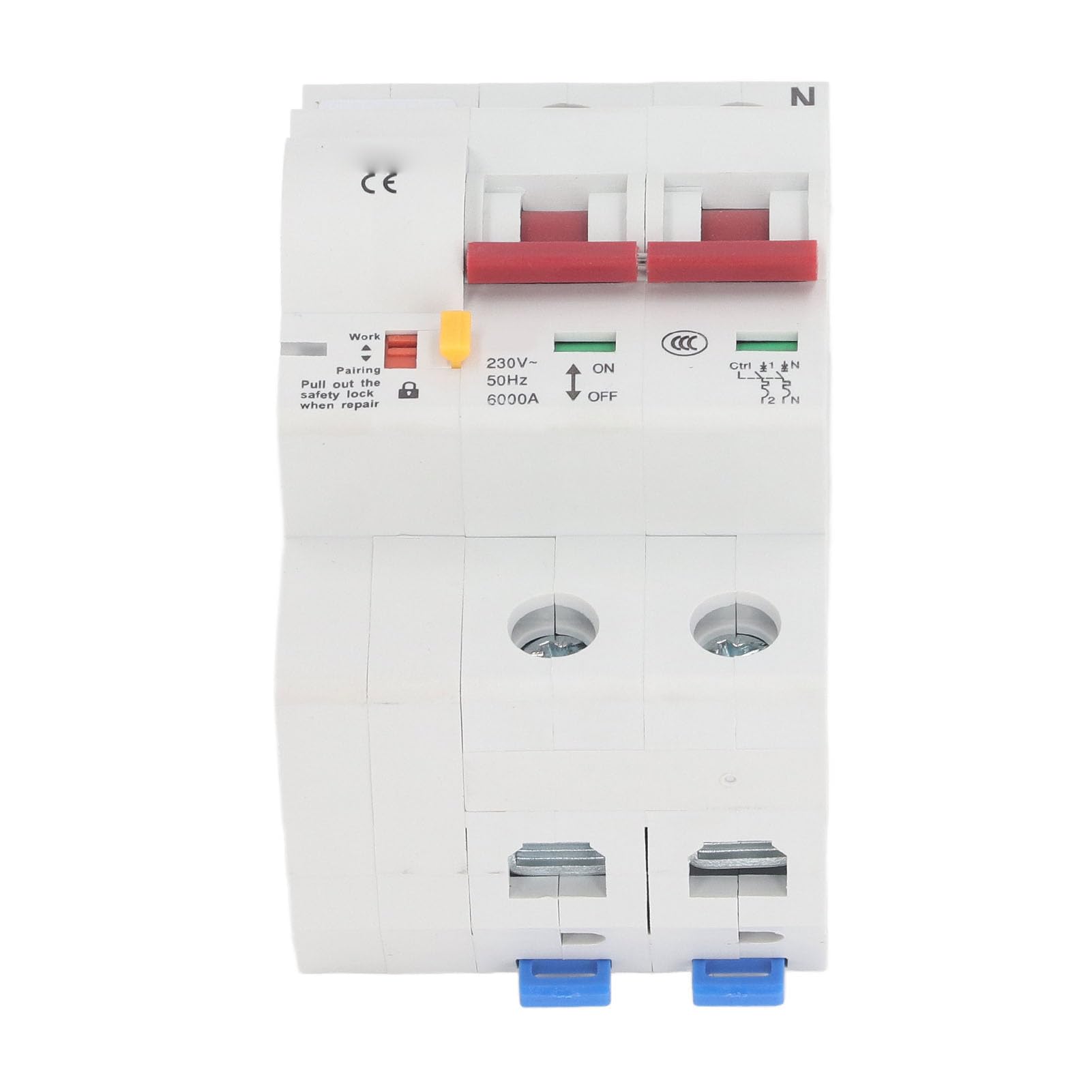 Cocoarm Interruttore Automatico WiFi, Interruttore Automatico AC 230 V a 2 Poli con Misurazione APP, Richiusura Automatica, Protezione Soglia, per Monitoraggio Energetico Officina Domestica (10A)