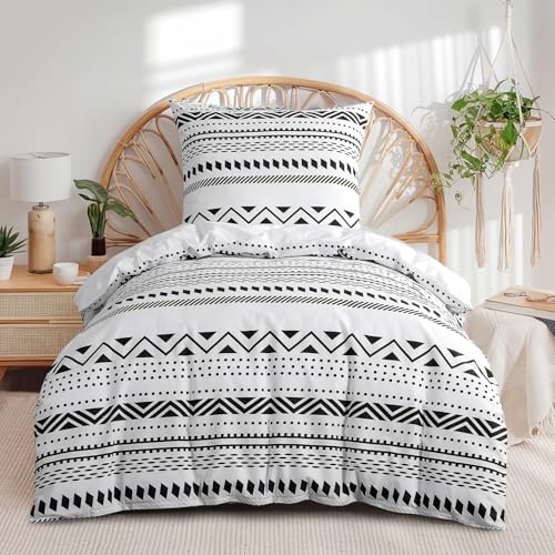 RUIKASI Bettwäsche 155x220 Baumwolle 2teilig Grau mit Kopfkissenbezug – Ansicht 2