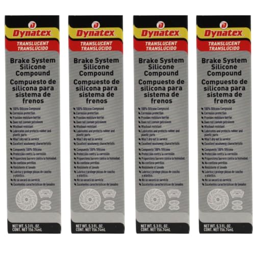 Image of Dynatex Brake System Silicone Compound 5.3 oz Tube - Pure Silicone, No Petroleum, -40F to 500F, Protects Rubber, Moisture Resistant (4-Pack)