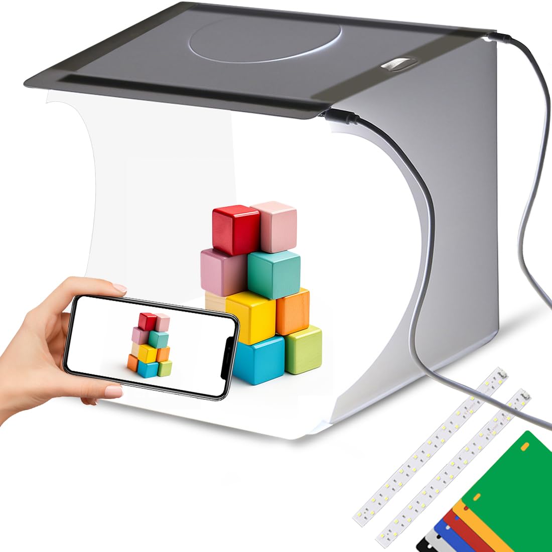 Amazon | DUCLUS 撮影ボックス 22cm 小物 商品 撮影ブース 折りたたみ