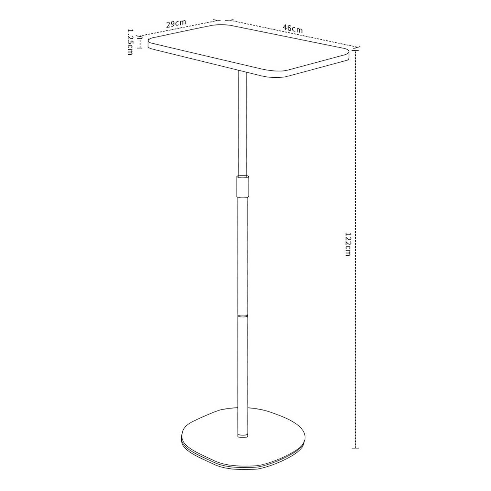 Supporto regolabile per computer portatile, design ergonomico per casa, ufficio, studio, lavoro, altezza regolabile 86-122 cm, struttura in legno e metallo
