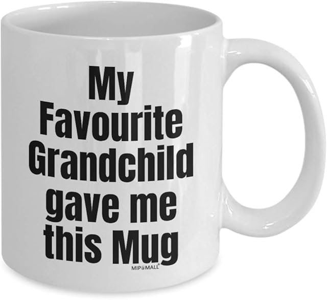 Gifts for Grandpa or Grandma - My Favourite Grandchild Mug, Mothers Day Mugs for Grandad from Granddaughter Grandson,Fathers Day Coffee Cup, Christmas Present, Birthday Surprise, wm4081