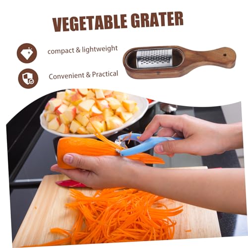 Rallador multiusos de acero inoxidable y mango de madera miniatura 7