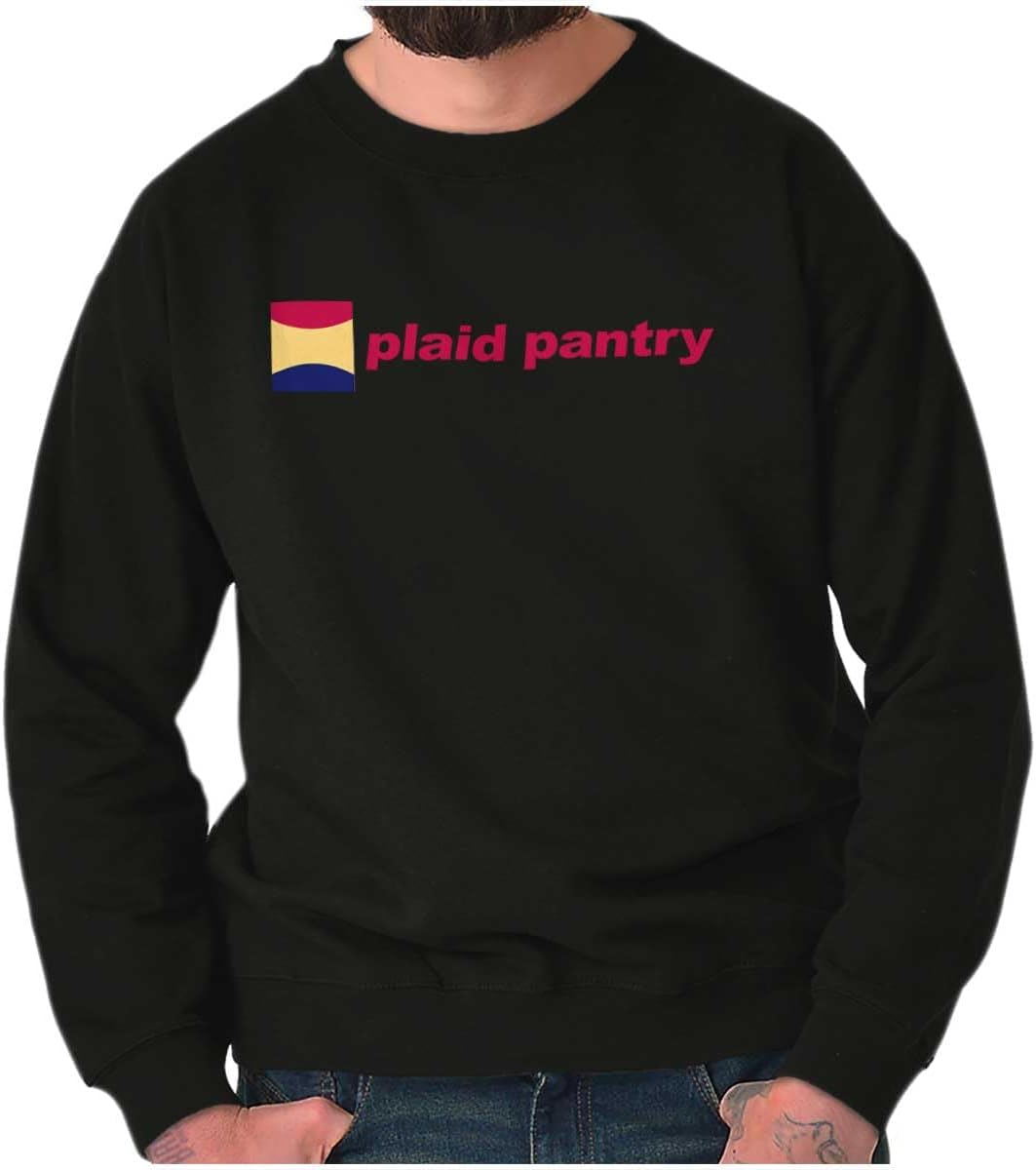 Brisco Brands Plaid Pantry Store Minimalist Logo Sweatshirt for Men or Women