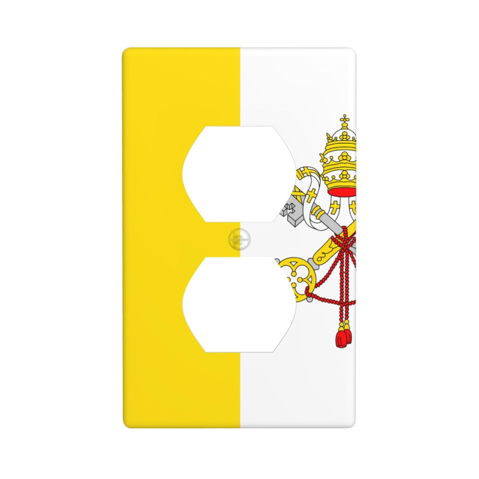 Vatican Flag Unbreakable Polycarbonate Switch Plate-1 Gang Screwless Wall Plate for Home Office