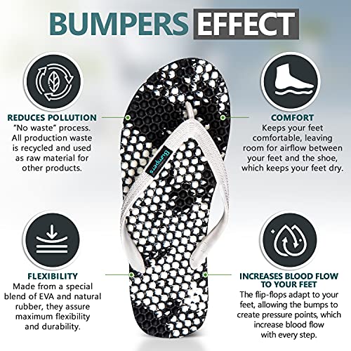Image of Bumpers Flip Flops For Men - Beach & Shower Sandals For Mens, Comfortable Massage Acupressure Slippers, Indoor & Outdoor Footwear