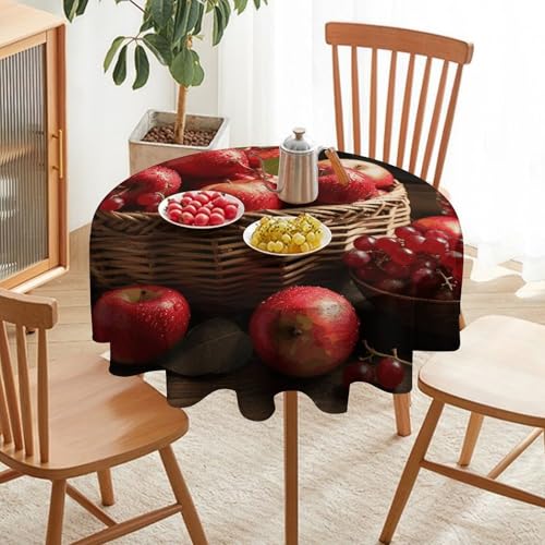Nappe décorative ronde lavable en machine pour une table de Noël propre et élégante - 7