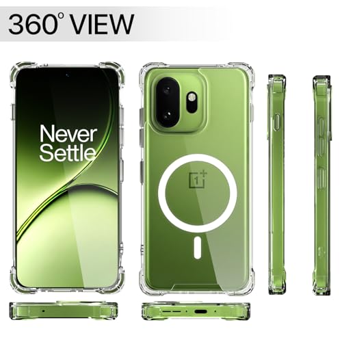 Image of Amazon Basics Back Cover for OnePlus Nord CE 6 5G Mag-Safe Shockproof PC + TPU Protective Case Magnetic Support Bumper Case (Transparent Mag-Safe)