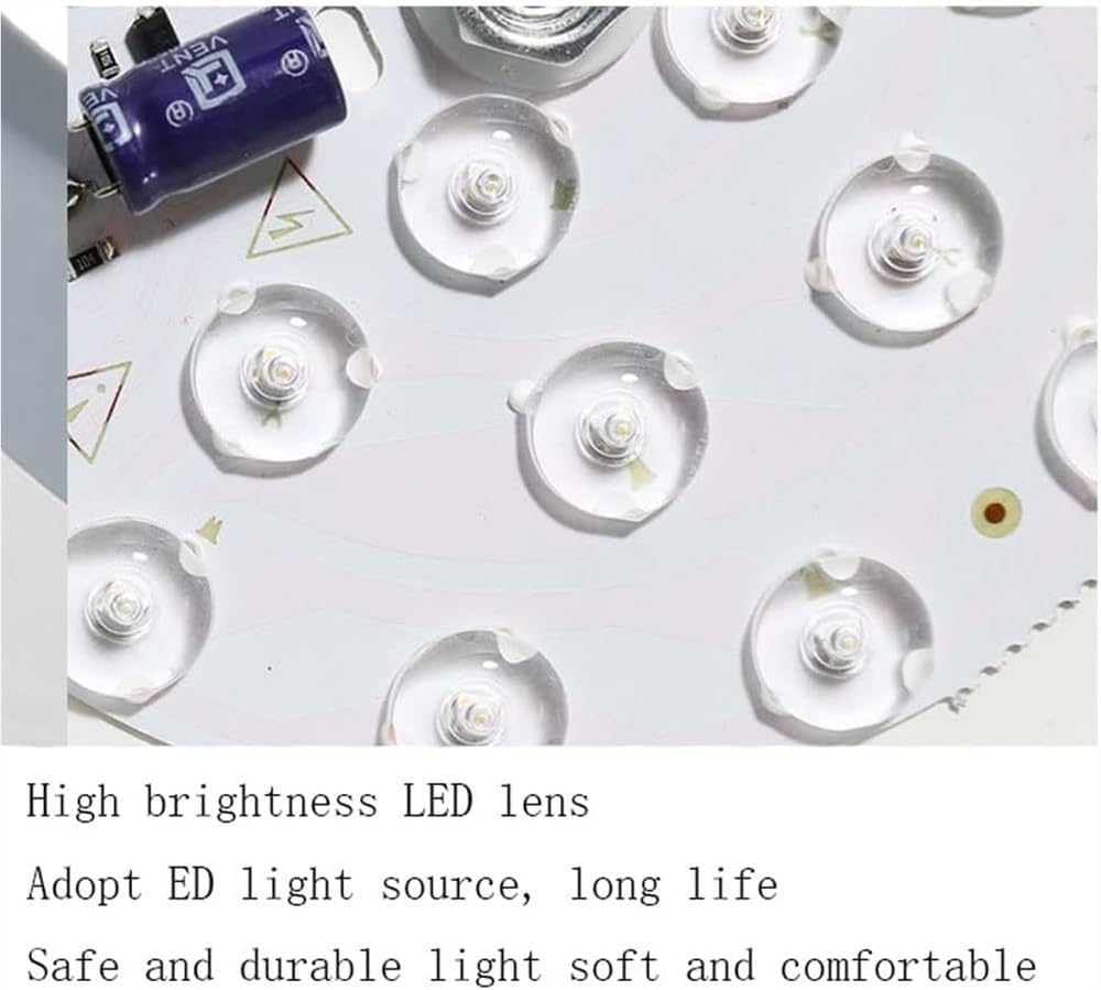 Générique Lampy sufitowe nowoczesna okrągła trzykolorowa lampa sufitowa z drewnianym ściemniaczem regulowany styl artystyczny do biurek korytarzy wejściowych do domu (zielone 30 cm) oświetlenie plafon
