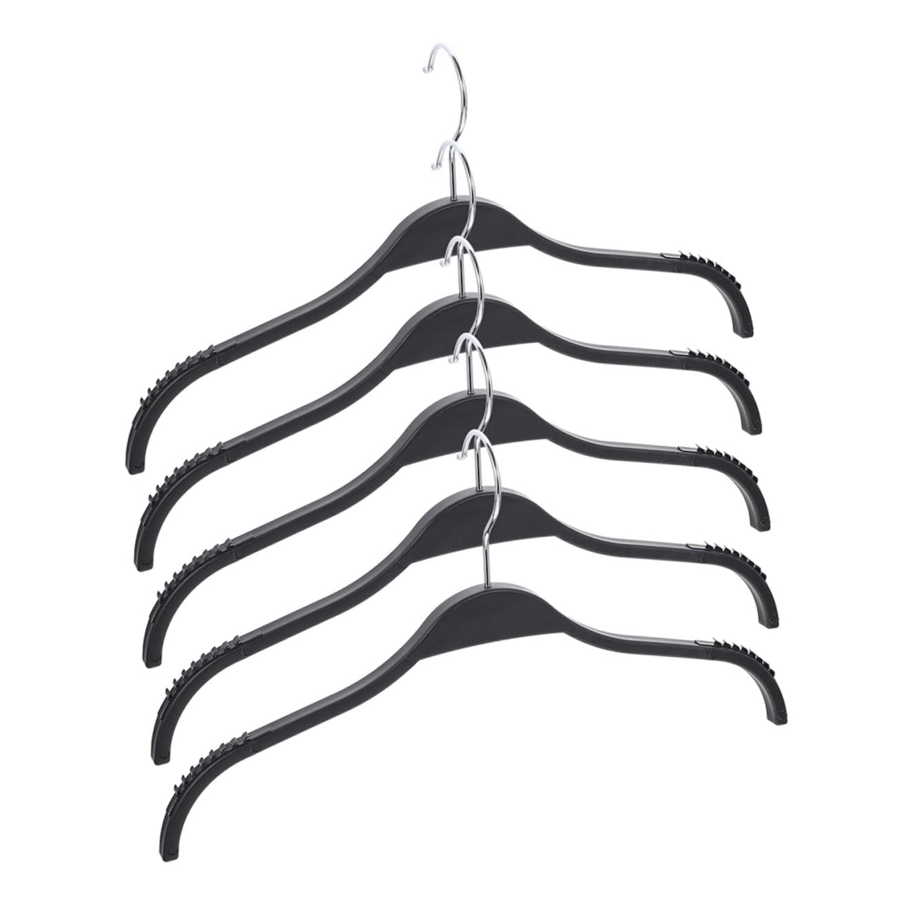 Garneck 5pcs Coat Hanger Black Pant Hangers Clothes Hanger Hanging Hamper Woven Hangers for Non-Slip Clothes Hangers Non- Clothes Rack Home Hangers Anti-Skid Clip Hangers Plastic