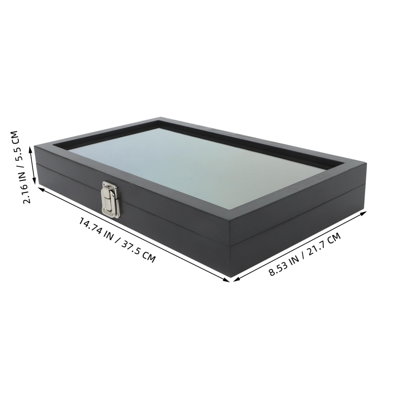 OKUMEYR Wooden Display Case for Insect Specimens and Collectibles Flip Top Storage Box with Lock Transparent Collection Box for Badges and Memorabilia