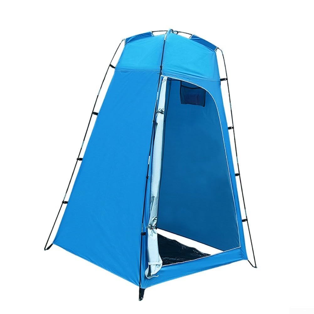 Instant Pop Up Prywatność namiot na zewnątrz kemping kabina prysznicowa przenośna toaleta schronienie wodoodporna tkanina osłona przeciwsłoneczna plaża garderoba 130 x 130 x 210 cm (niebieski)