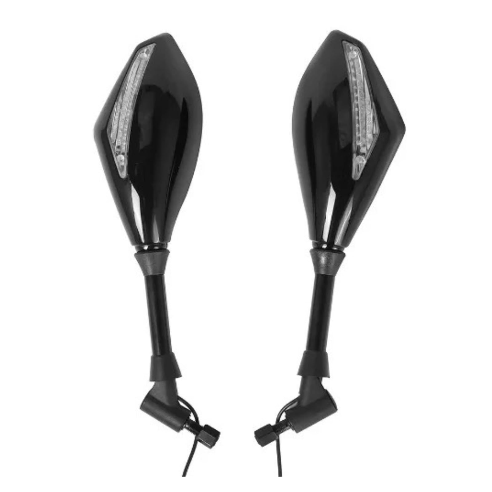 Espejo retrovisor universal con intermitente LED integrado de 10mm para moto 3