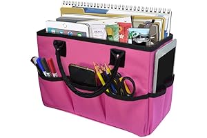 Godery Bible Basket, Desktop Tote and Stock Organizer, Teacher Helper Tote Bag