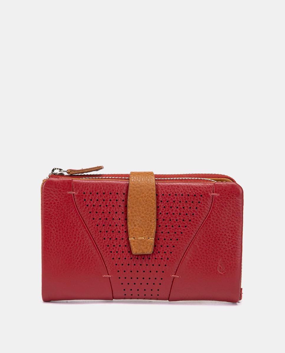 Abbacino Cartera Mediana de Piel roja Rojos
