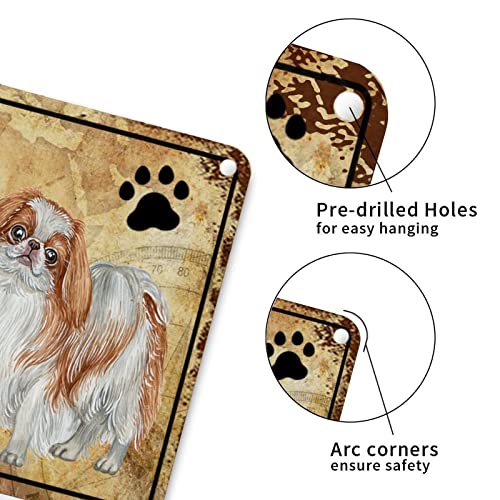 Japanese Chin Metal Plaque Tin Sign A House Is Not A Home Without A Japanese Chin Metal Sign Dog Paw With Heart Retro Aluminum Metal Signs For Front Porch Outdoor Bedroom #TOP1