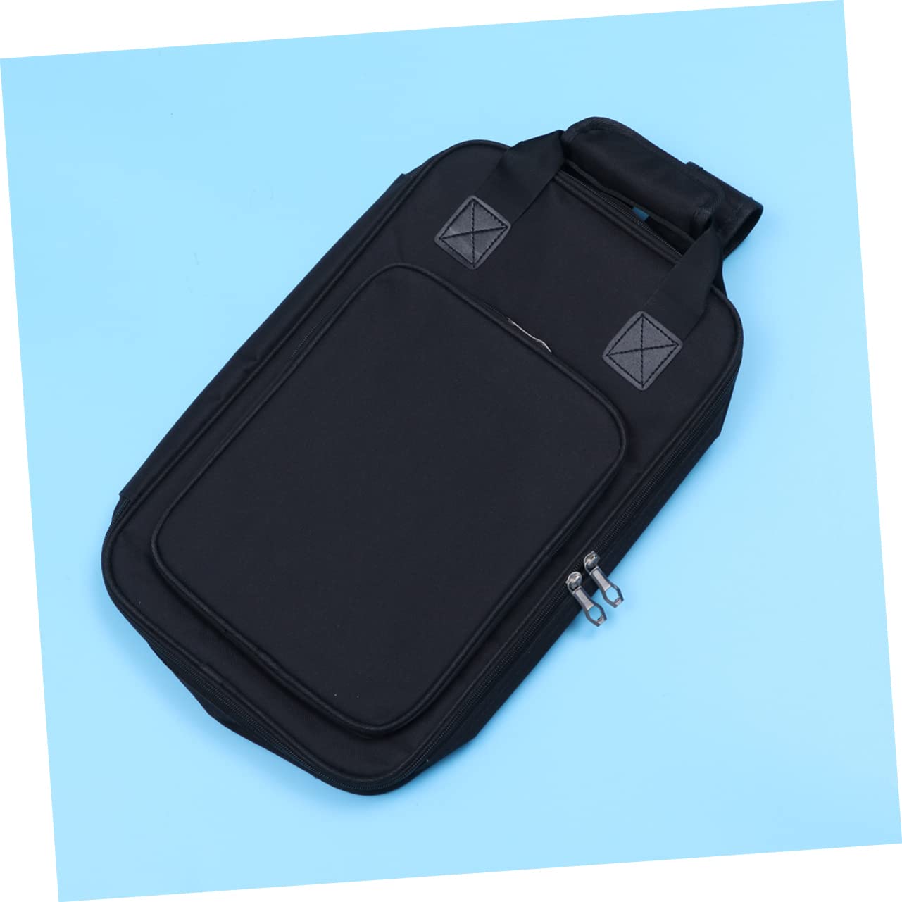 ifundom Custodia per Bacchette Batteria in Pvc Nero Doppio Gancio e Manico, Resistente e Comoda da Trasportare, per Prove e Concerti