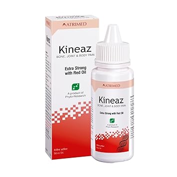 Atrimed Kineaz Pain Relief Oil – Extra Strong with Red Oil – For Muscle, Joint, Knee, Back, Body Pain & Headache – Ayurvedic, Natural, Fast-Acting, 50 ml (Pack of 1)