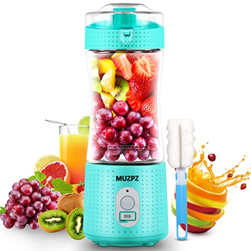 Portable Blender Juicer Cup, Travel Blender Bottles with USB Rechargeable for Shakes and Smoothies, Handheld Use in Sports, Gym, Outdoors, Muzpz Personal mini 13 Oz Blender for Kitchen (Mint Green) Portable Blender Juicer Cup, Travel Blender Bottles with USB Rechargeable for Shakes and Smoothies, Handheld Use in Sports, Gym, Outdoors, Muzpz Personal mini 13 Oz Blender for Kitchen (Mint Green)