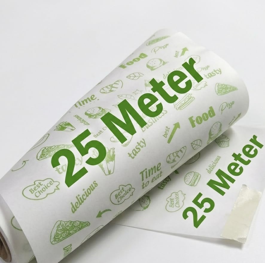 Premium 25 Meter Parchment Paper Roll, Non-Stick Silicone-Coated Baking & Cooking Liners, Food-Safe Oven Paper with 'Best Choice' Food Icon Pattern, Greaseproof & Heat Resistant to 220°C-picture-28