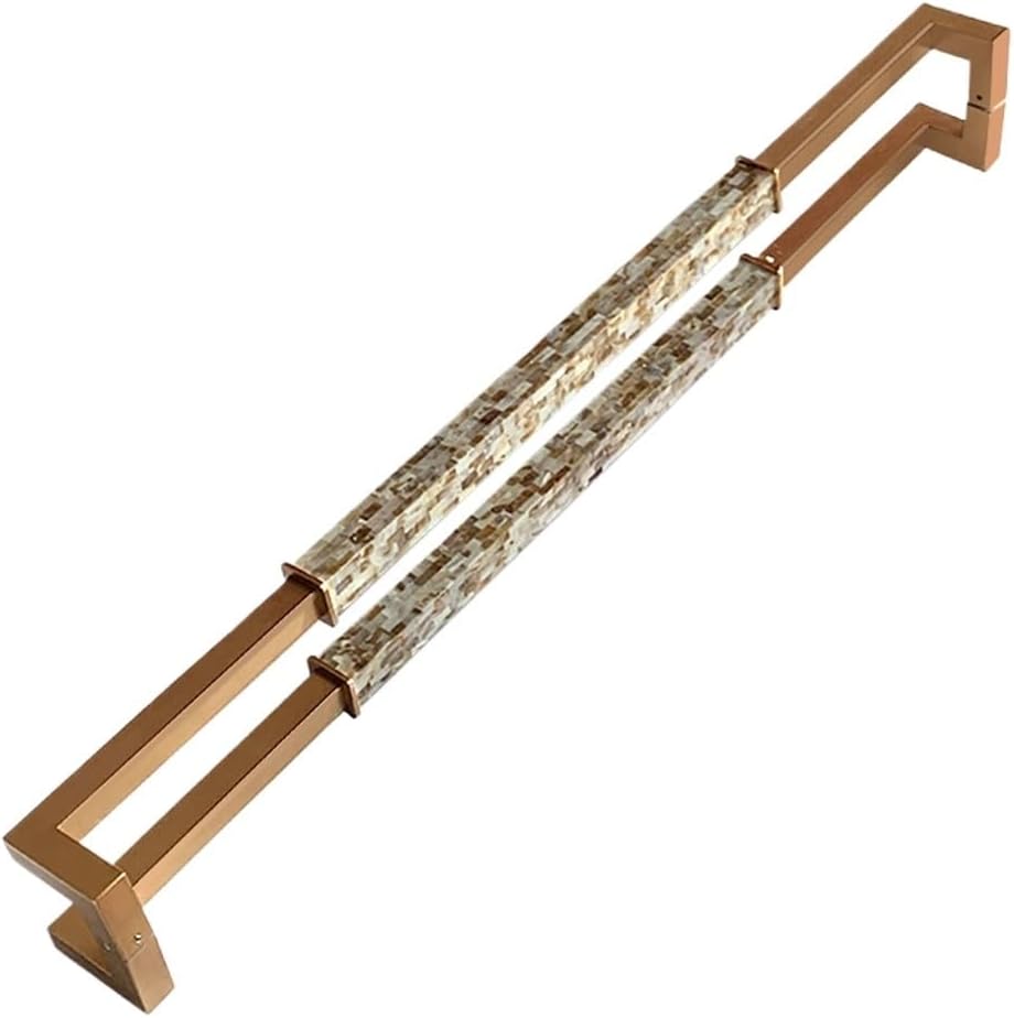 Door Handle with fe Gold Plated Door Handle Stainless Steel Handle Shell Inlaid Glass Door