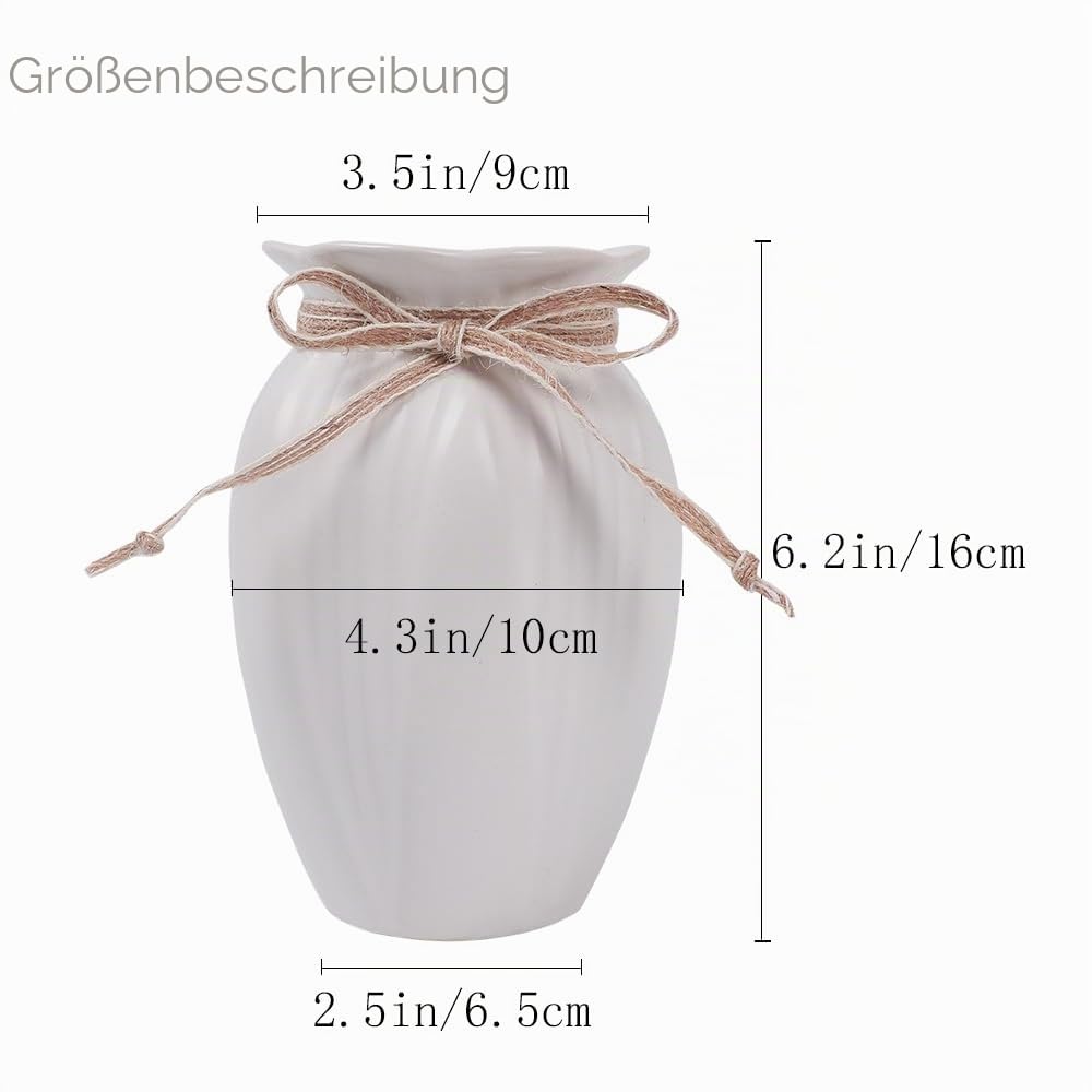 Pfingstrosen künstliche Blumen in Vase, künstliche Hortensien, Seide, Pfingstrosen, Blumenstrauß mit Vase, künstliche Blumen, Arrangement, Dekoration, Heimtisch, Esszimmer (weiß)
