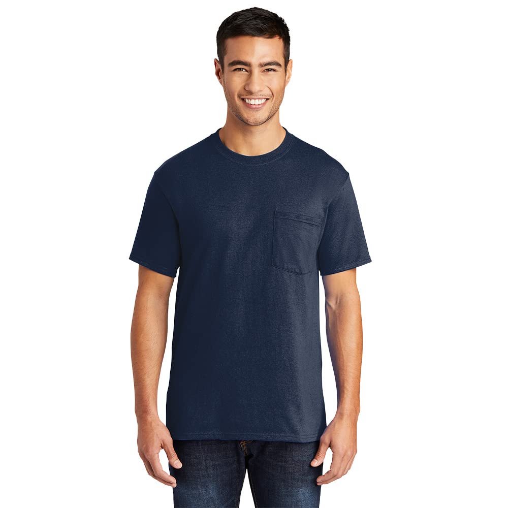 Port & Company Men's Tall Pocket T-Shirt - 5.5 Oz 50/50 Cotton/Poly Blend, Athletic Heather, Size 4XLT - View #10