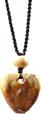 boho style pendant Handcrafted Ceramic Pendant Heart-shaped pendant.