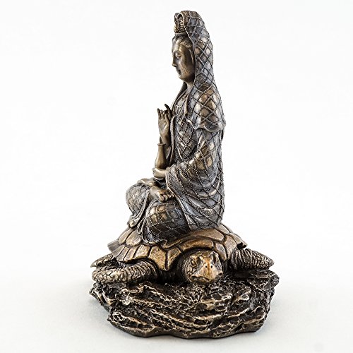 Estatua Guan Yin Resurgiendo del Mar 6.5 pulgadas miniatura 3