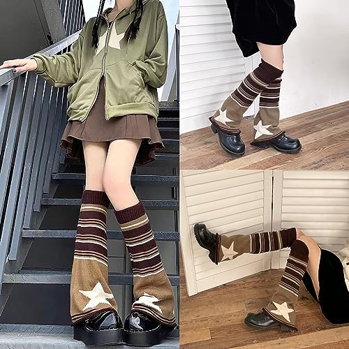 Grunge Socks Fairy Grunge Socks Fairy Grunge Cloth Leg Warmers Reversible Y2K High Knee Long Knit Boot Socks Women3