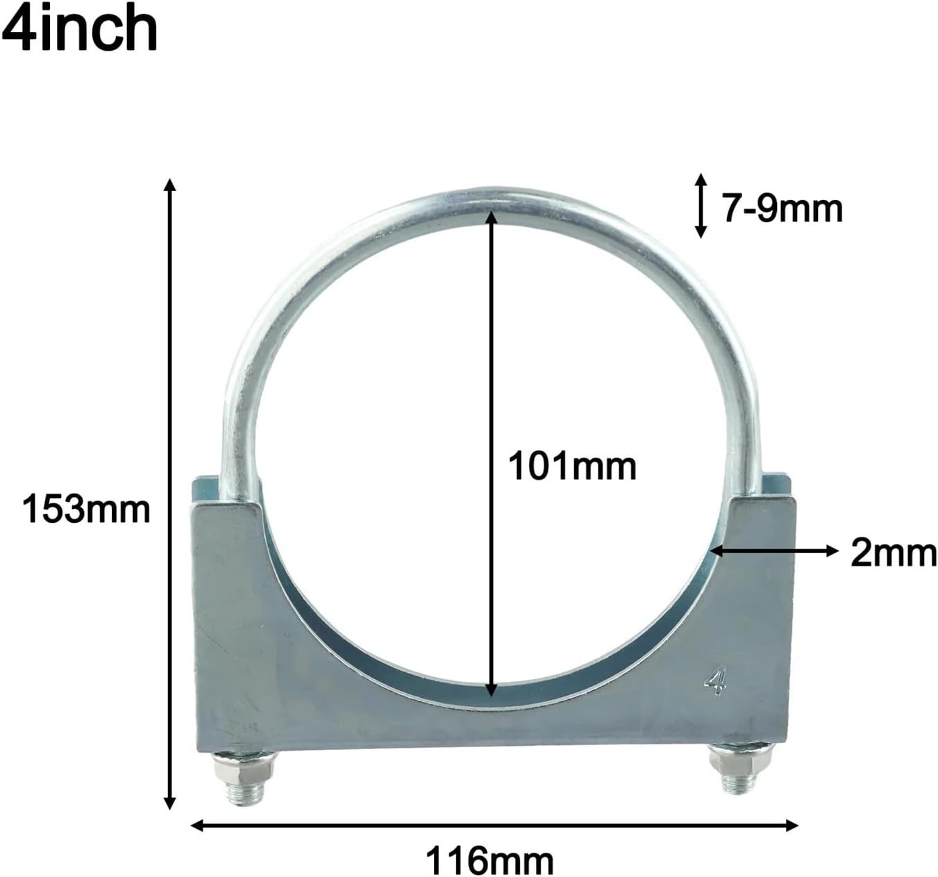 Exhaust Clamp 5pcs Stainless Steel U-Bolt Clamp For Automotive Exhaust Pipe, Tool-Free Installation