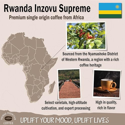 Rwanda Inzovu Supreme Washed Medium Roast Whole Beans 12 oz miniatura 4
