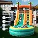 26.3FT Commercial Grade Inflatable Water Silde for Kids Adults, Heavy Duty PVC Adult Water Slides with Big Airtight Water Pool, Adult tWaterslide with 1100W Blower for Outdoor，Green