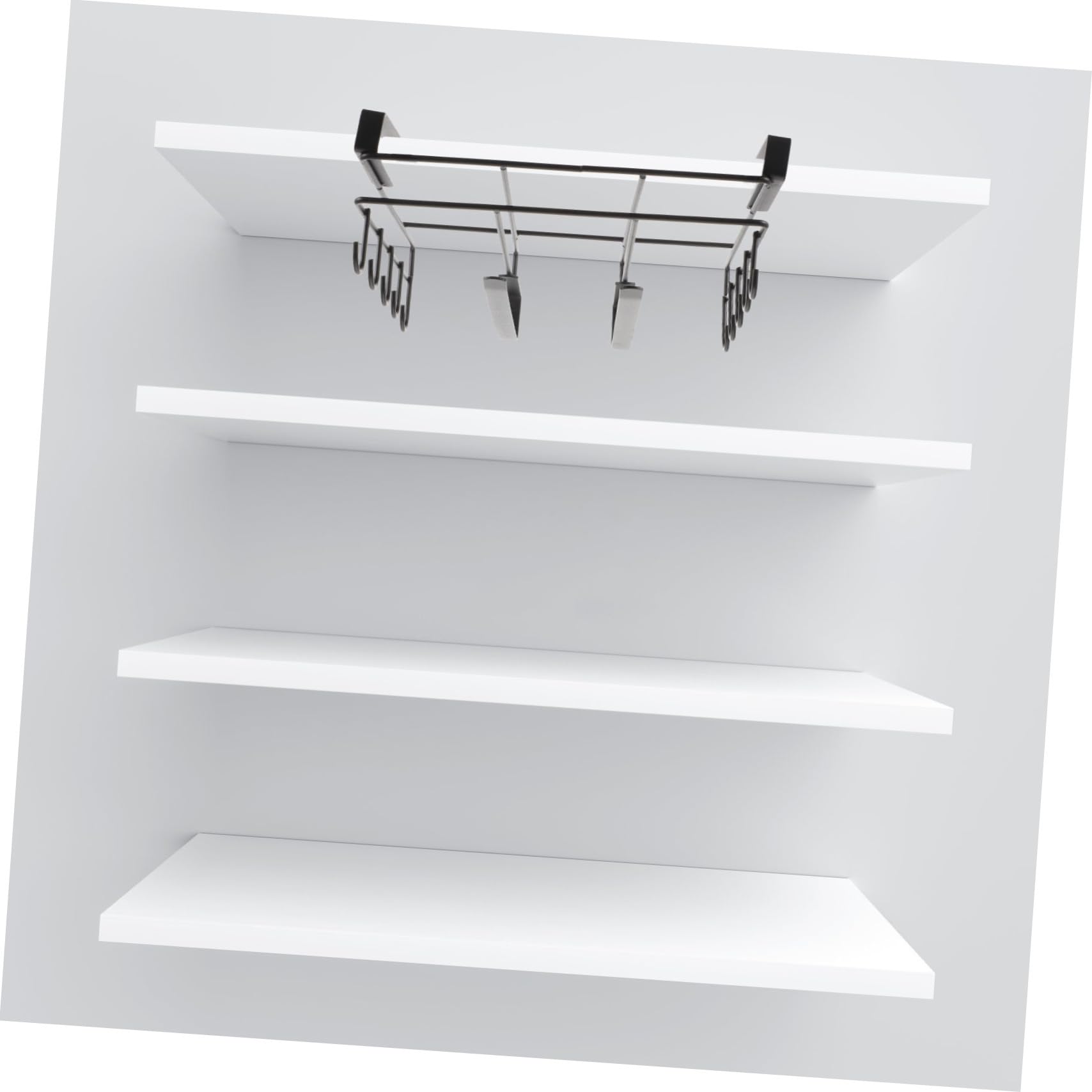 Garneck Mensola Portaoggetti da Cucina in Acciaio al Antiscivolo e Facile da Pulire Design Semplice e Angoli Arrotondati per Riporre Coperchi di e Tazze