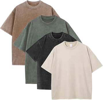 Amazon.com: DXSHCV 4 Pcs Oversized Heavyweight Acid Washed Workout